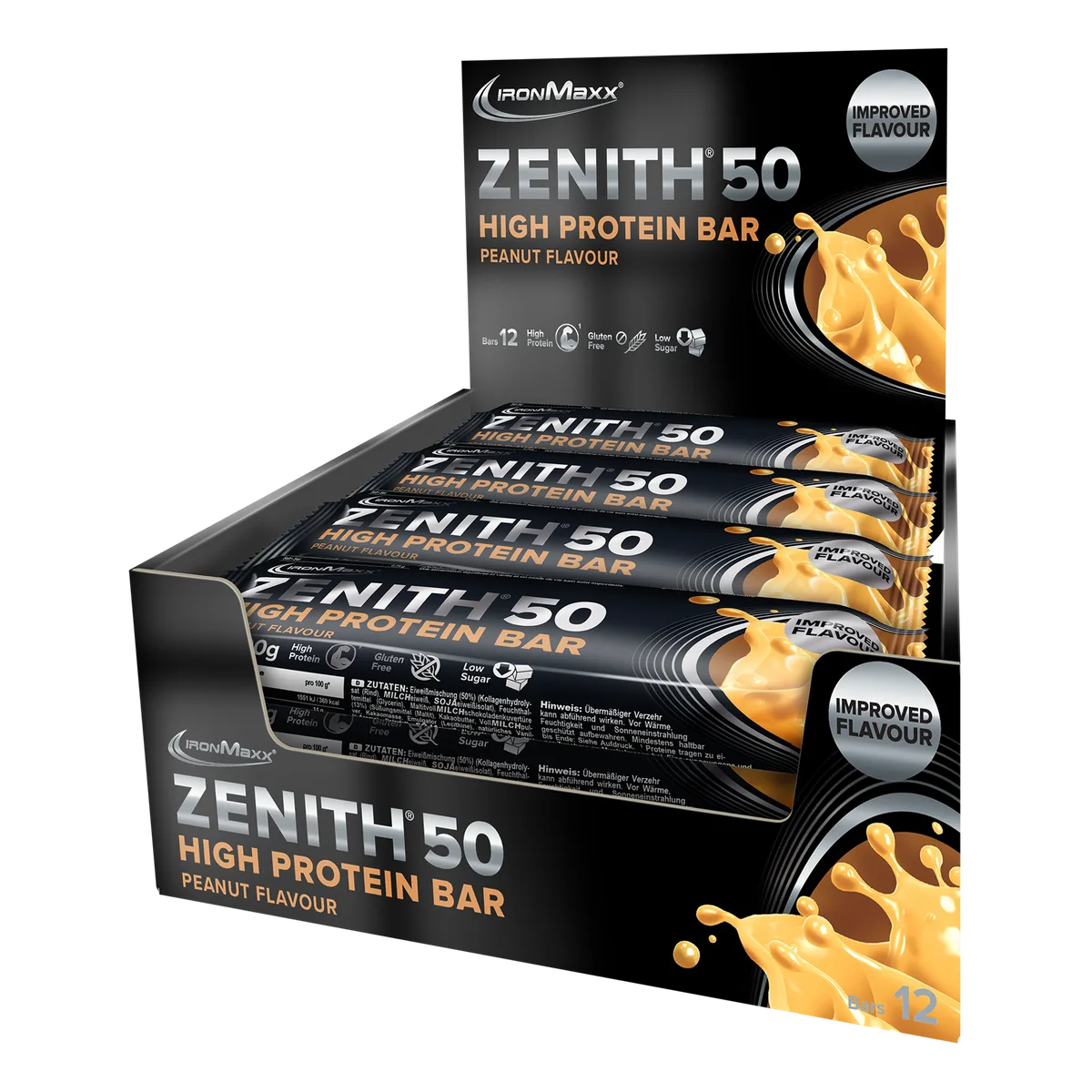 ZENITH® 50 Protein Riegel (12x100g) - Erdnuss