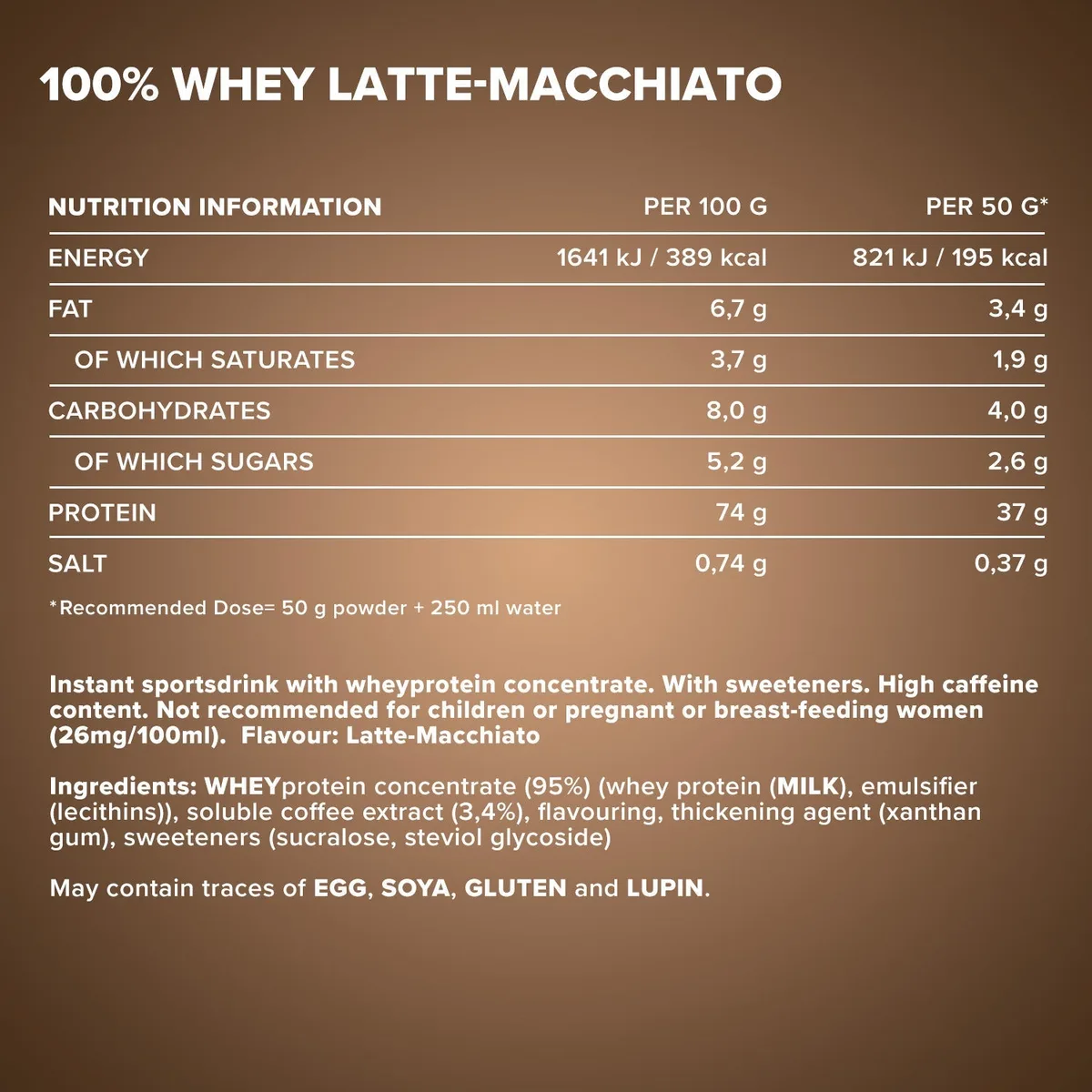 100% Whey Protein (900g) - Latte Macchiato – Bild 4