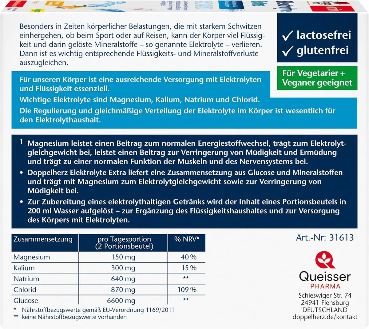 Elektrolyte Extra Direct (20 Portionsbeutel) – Bild 2