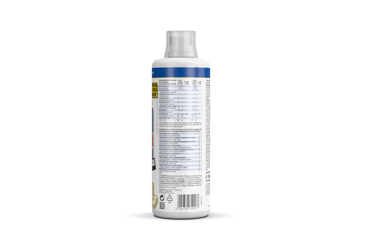 Weider - Amino Power Liquid - Flüssiges Hydrolysiertes Protein - Aminosäuren - 23g Protein pro 45 ml für Muskelaufbau - Mit L-Leucin, Taurin, Vitamin B6 - 1 Liter - Mandarine – Bild 3