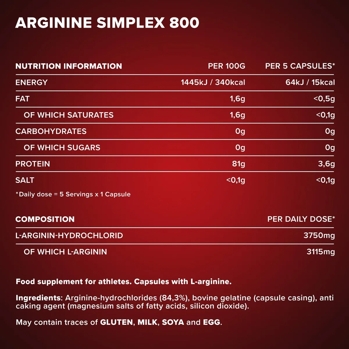 Arginin Simplex 800 - 130 Kapseln – Bild 5