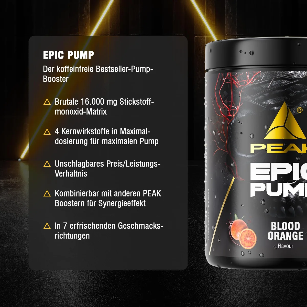 PEAK Epic Pump Pre Workout Booster, Red Apple, 500g – Bild 3