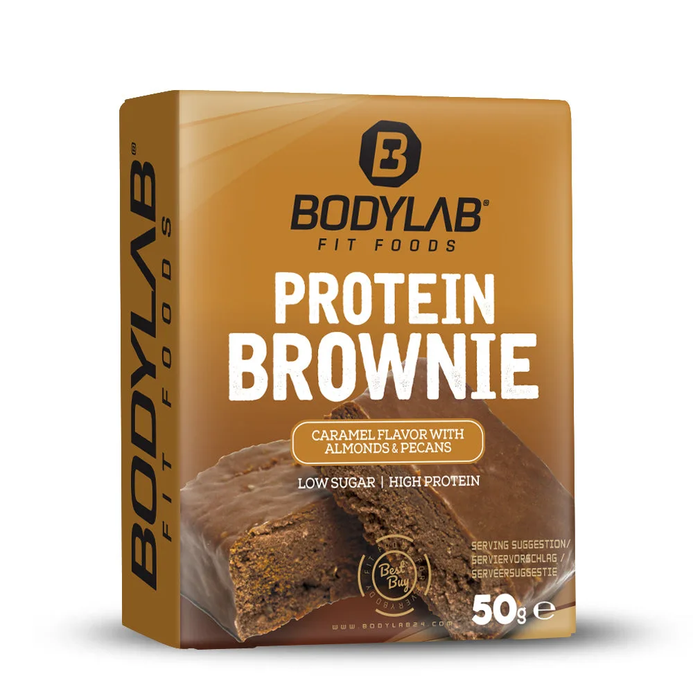 Protein Brownie (12x50g) Caramel + Mandeln und Pekannüsse – Bild 6
