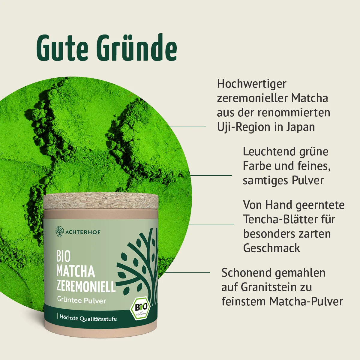 Bio Matcha zeremoniell (40g) – Bild 5