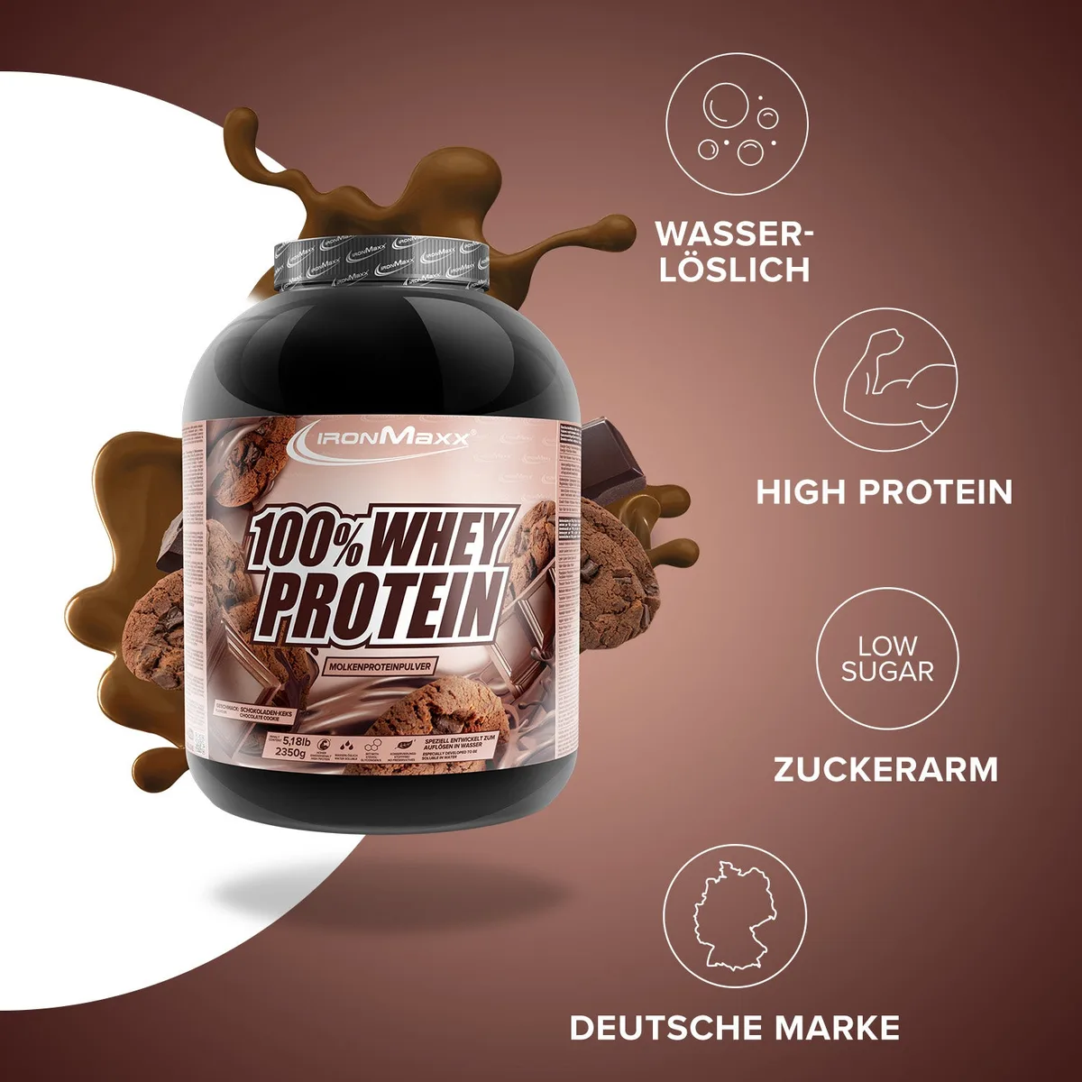 100% Whey Protein (2350g) - Chocolate and Cookies – Bild 2