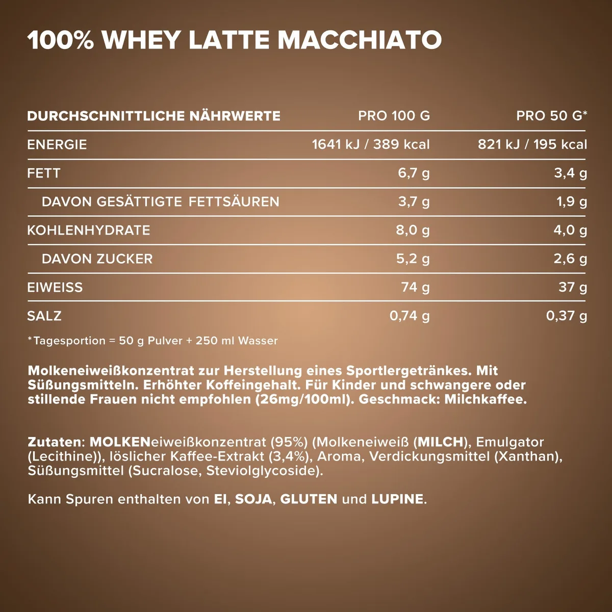 100% Whey Protein (500g) - Latte Macchiato – Bild 4