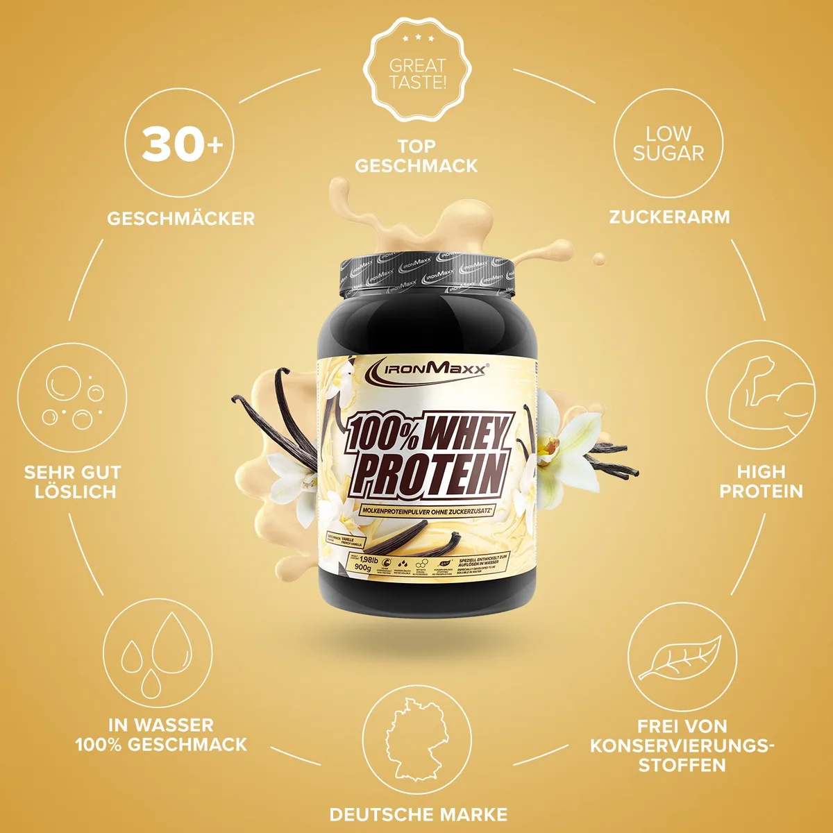 100% Whey Protein (900g) - French Vanilla – Bild 5