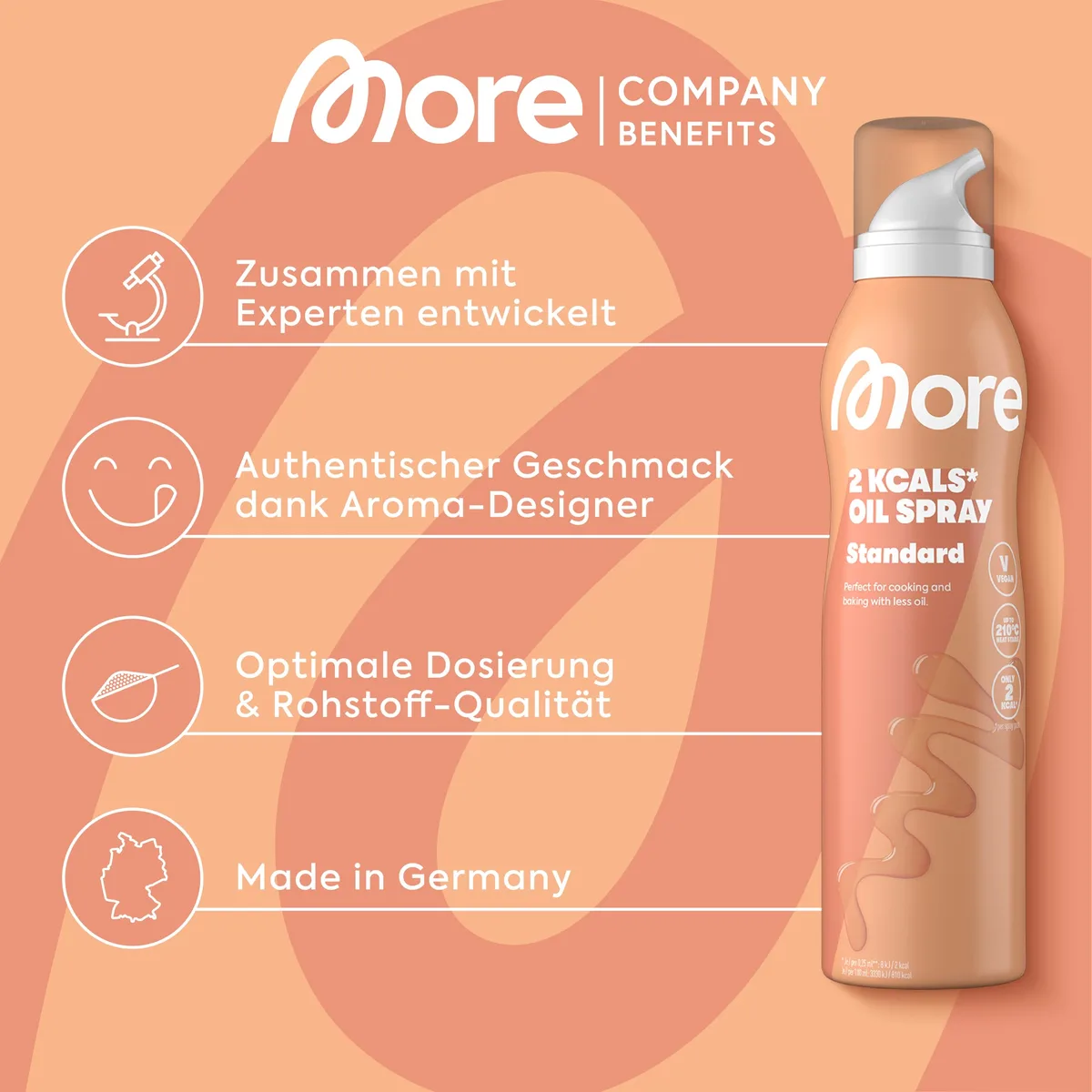 MORE 2 Kalorien Ölspray, 800 Sprühstöße, Pfannenspray zum Braten, Backen & Grillen – Bild 5