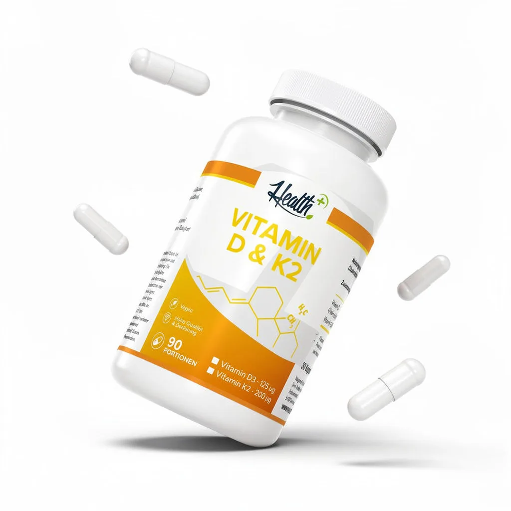 HEALTH+ VITAMIN D3 & K2, 90 Kapseln – Bild 2