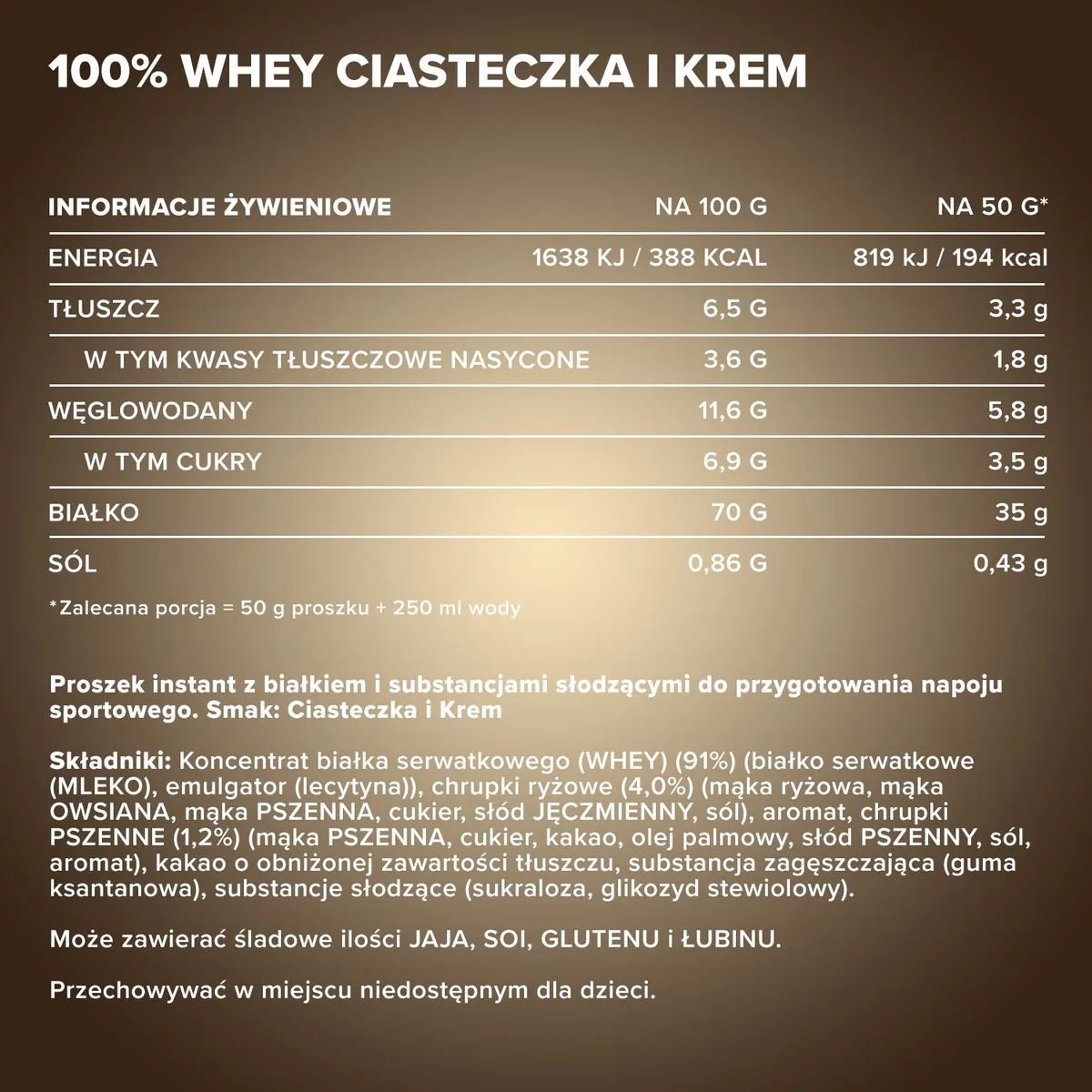 100% Whey Protein (2350g) - Cookies and Cream – Bild 4