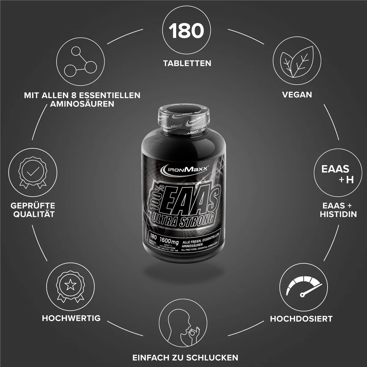 100% EAAs Ultra Strong - 180 Tabletten – Bild 5