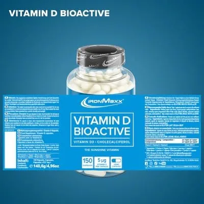IronMaxx Vitamin D Bioactive - 150 Kapseln | Bioaktives Vitamin D für gesunde Knochen und Immunsystem | 5 µg Vitamin D pro Kapsel – Bild 4