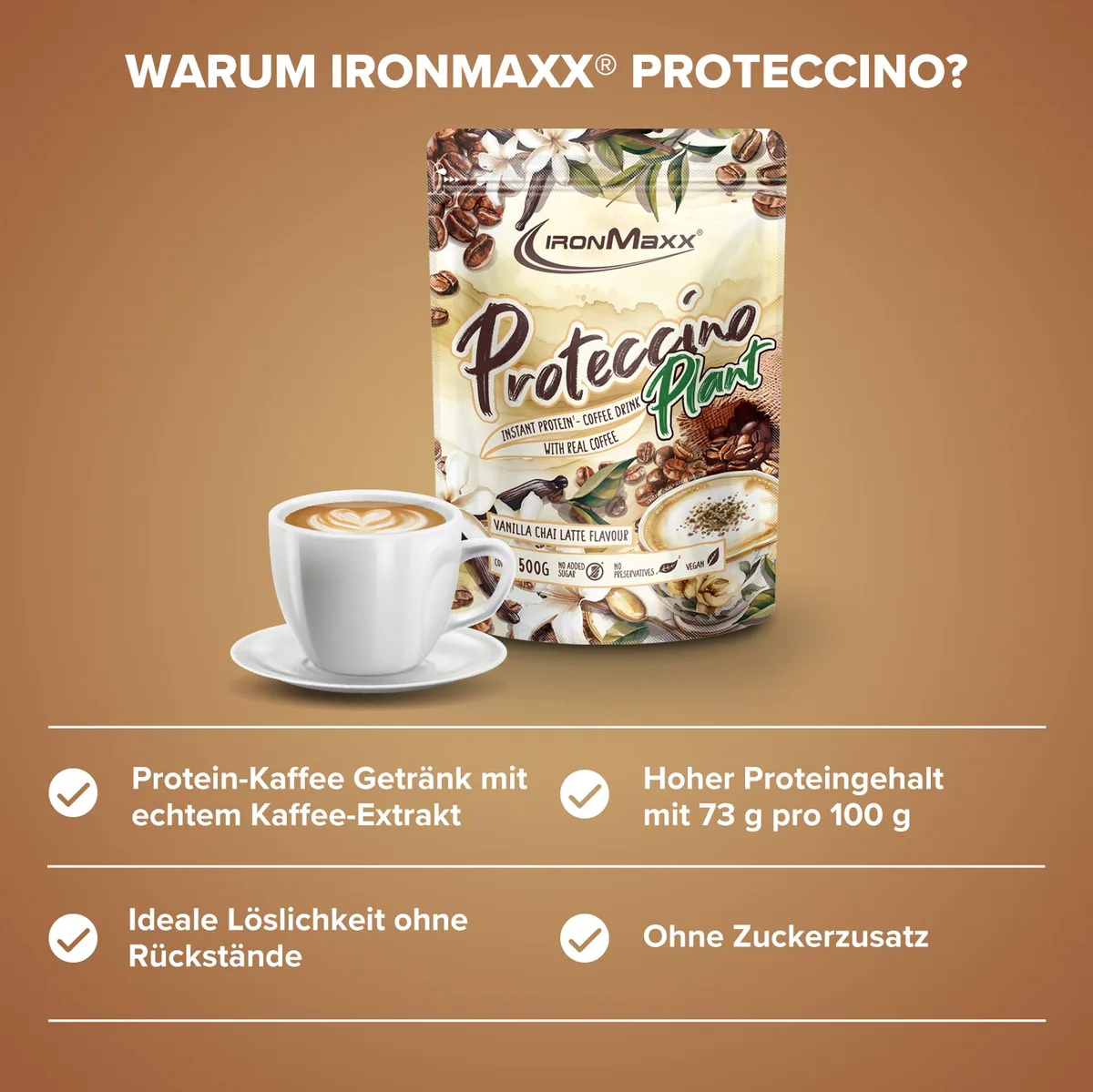 Proteccino Plant (500g) - Vanilla Chai Latte – Bild 3