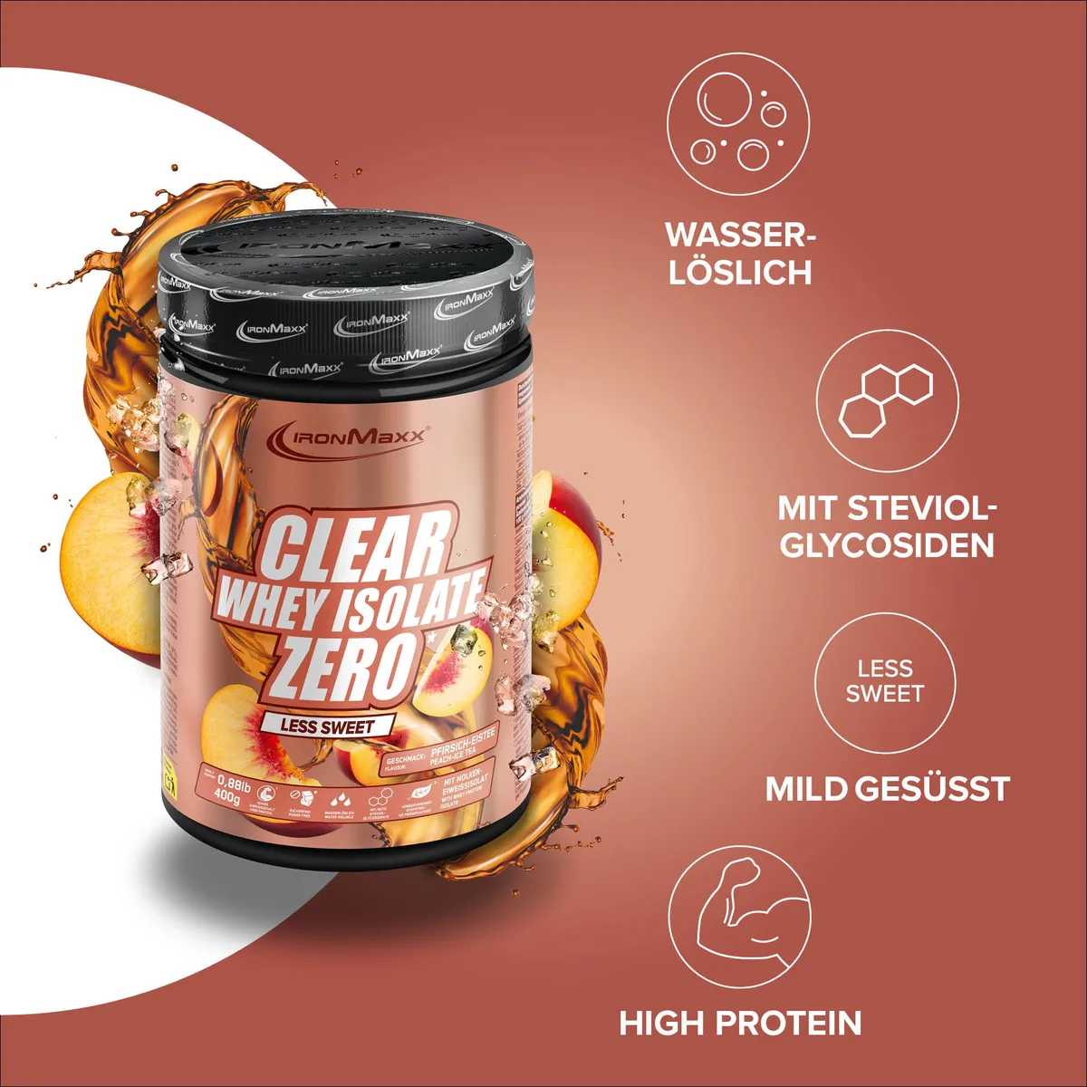 Clear Whey Isolate Less Sweet Pfirsich Eistee – Bild 2