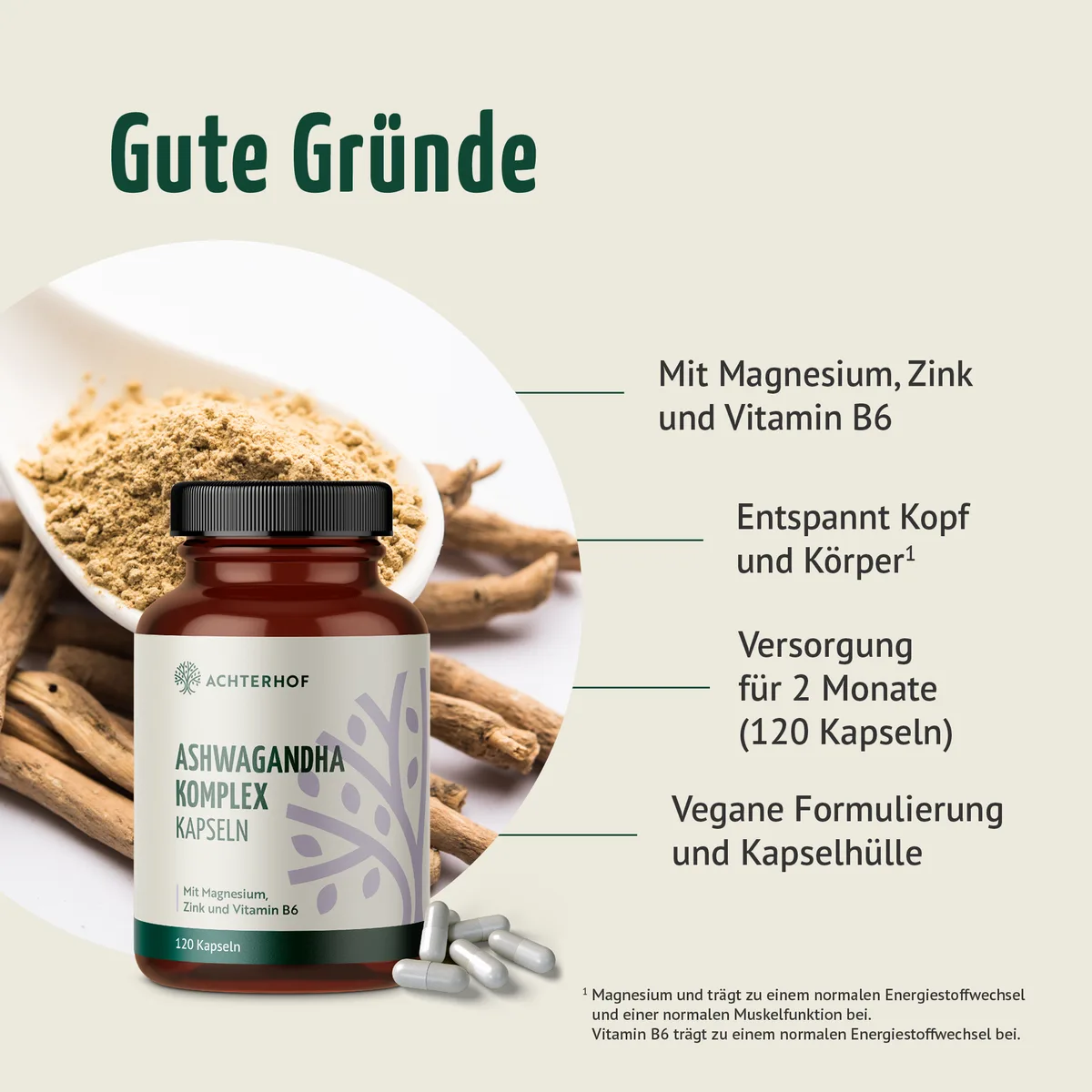 Ashwagandha Komplex (120 Kapseln) – Bild 2