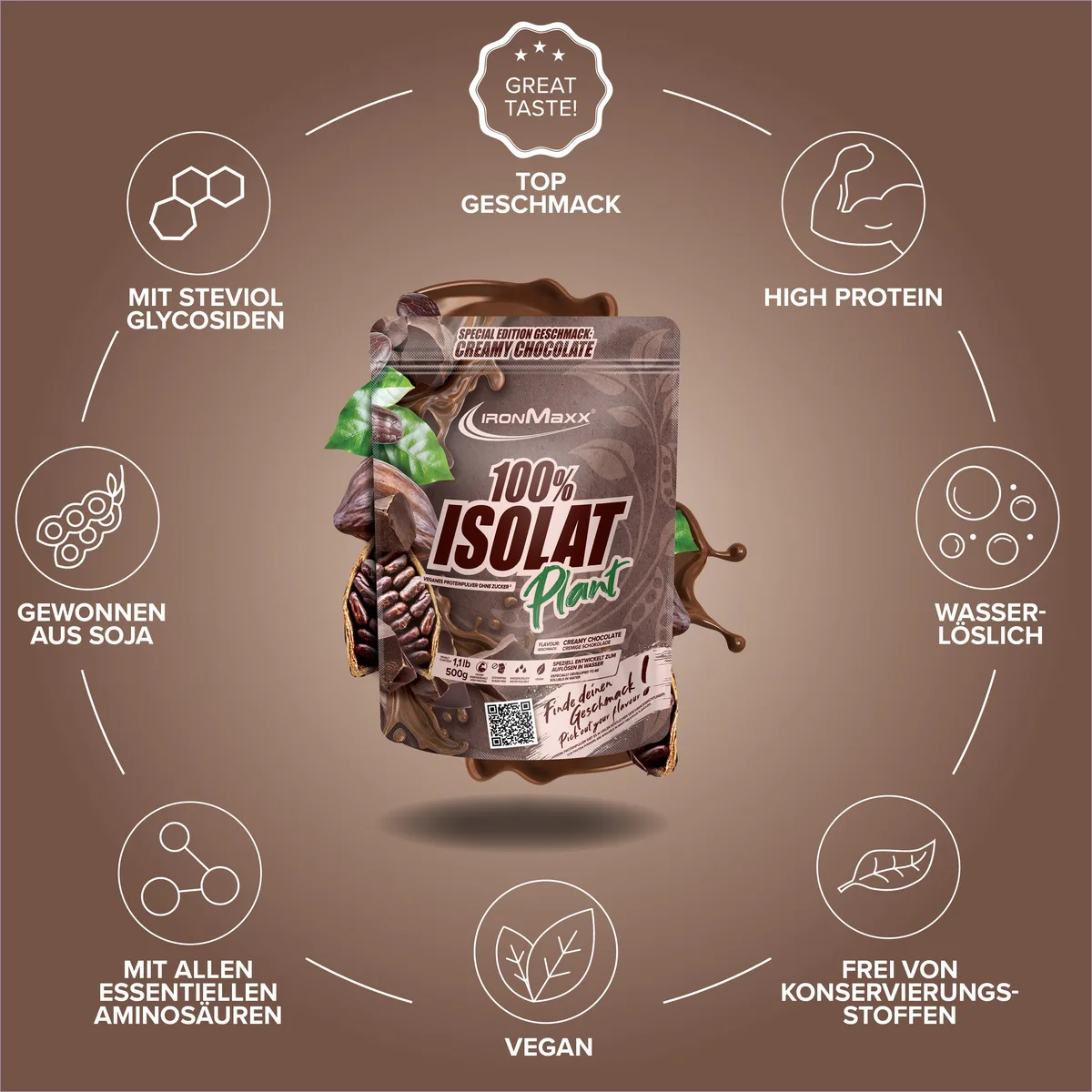 100% Isolat Plant (500g) - Creamy Chocolate – Bild 6