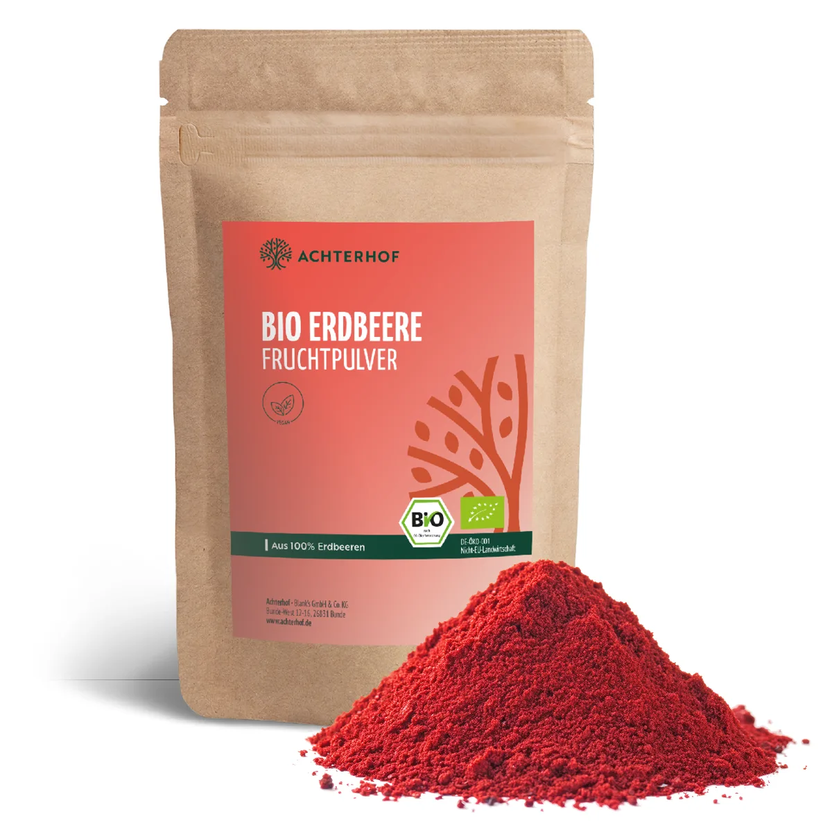 Bio Erdbeere Fruchtpulver (100g) – Bild 2