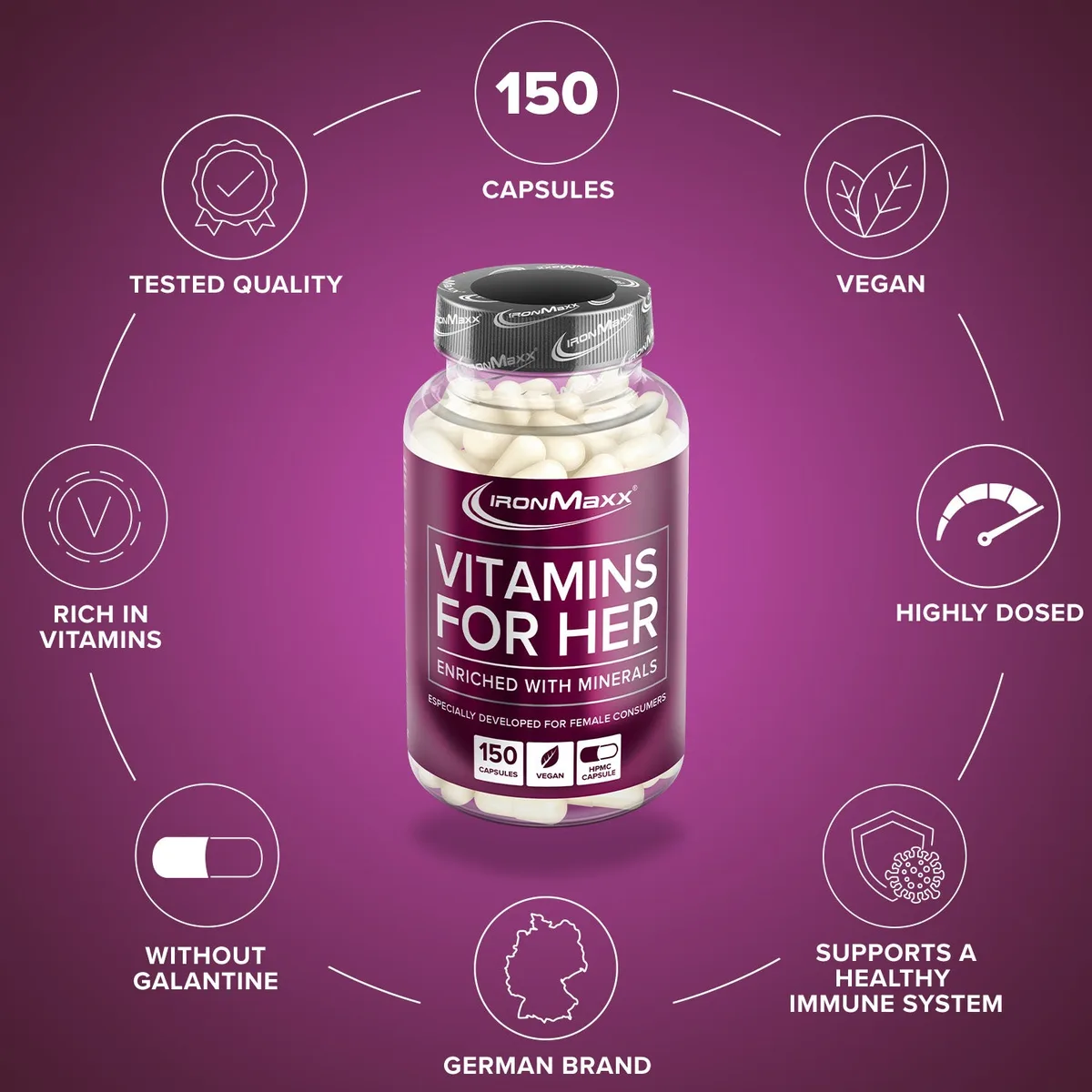 Vitamins for Her - 150 Kapseln – Bild 5