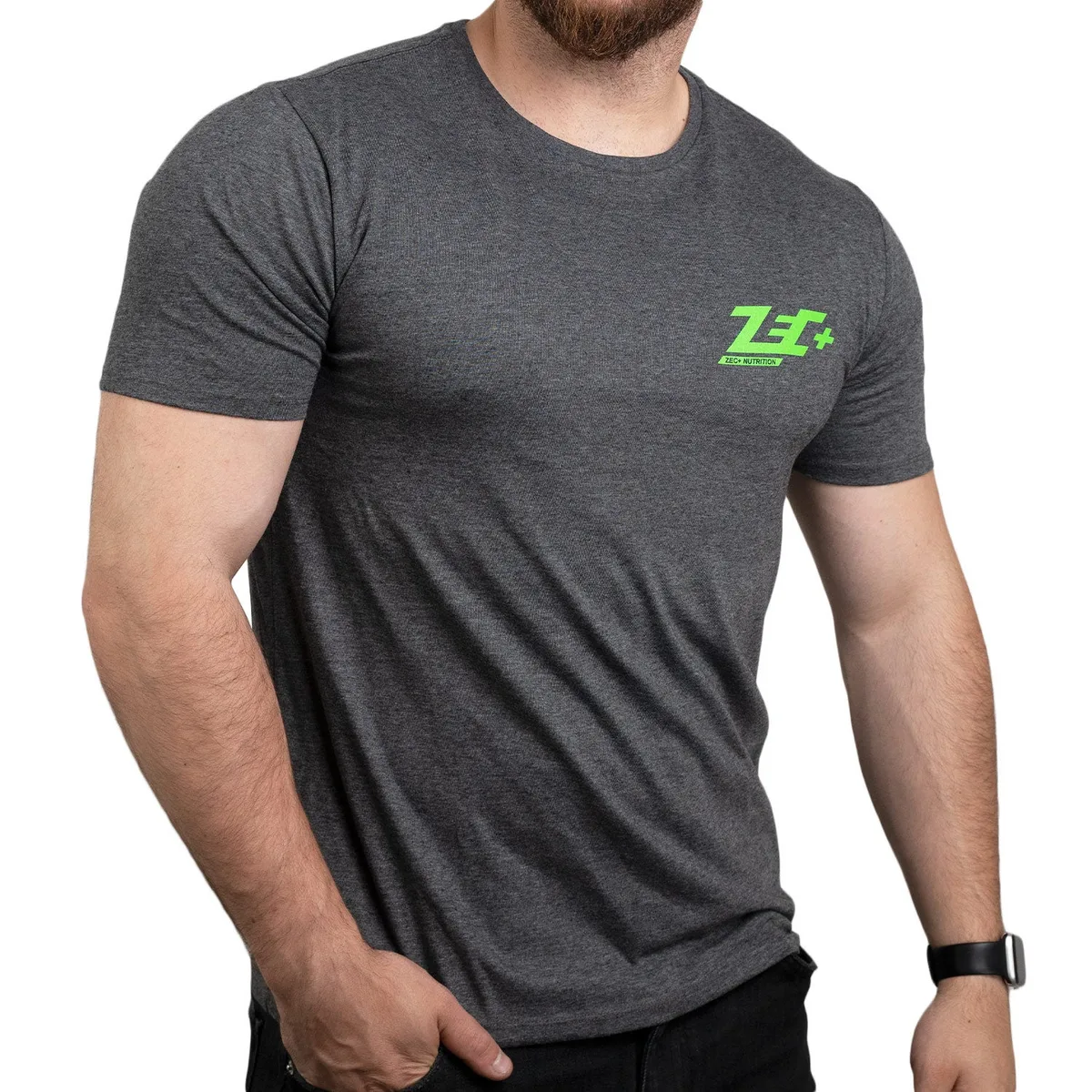 ZEC+ T-SHIRT MELANGE Blau / 2XL – Bild 7