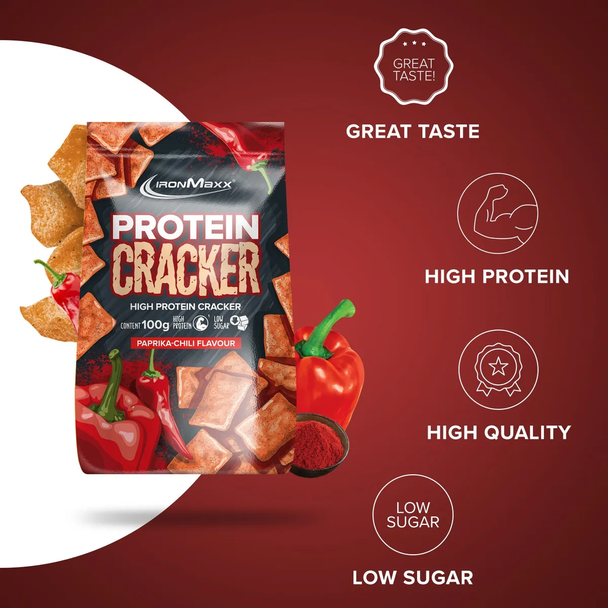 Protein Cracker (100g) - Paprika Chili – Bild 7
