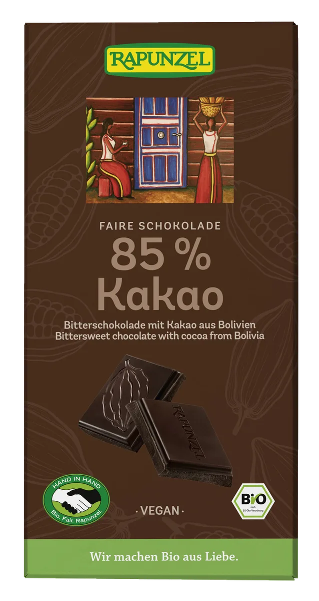 Bitterschokolade 85% Kakao bio (80g)