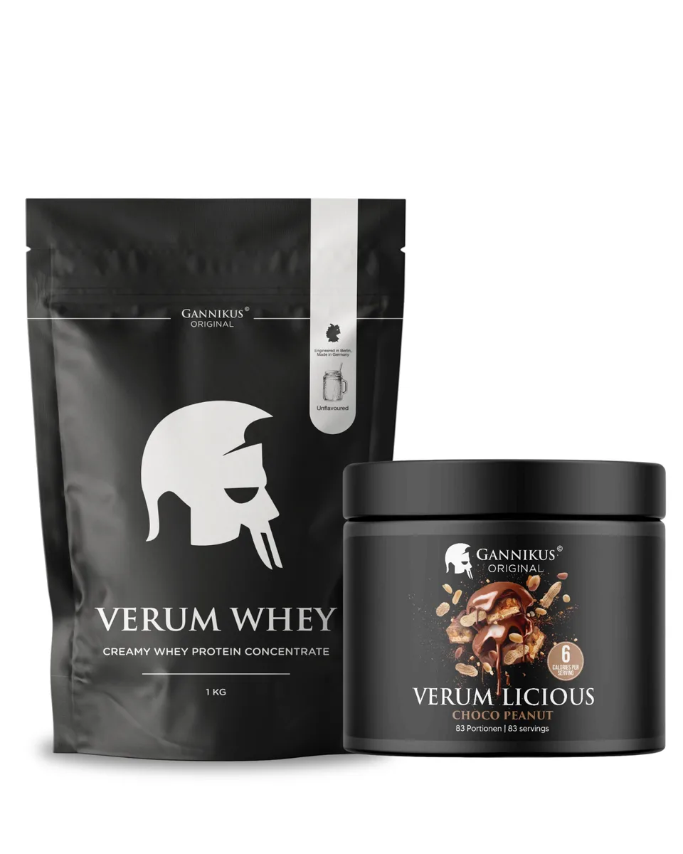 VERUM LICIOUS + WHEY Neutral Bundle Choco Peanut 250g + Whey Natur 1kg