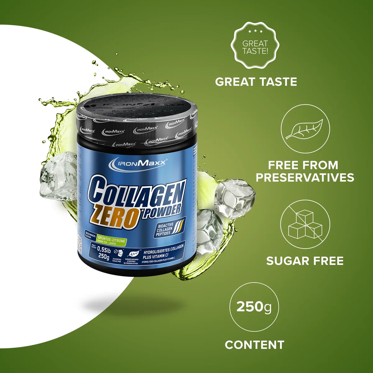 Collagen Powder Zero (250g) - Grüntee Zitrone – Bild 7