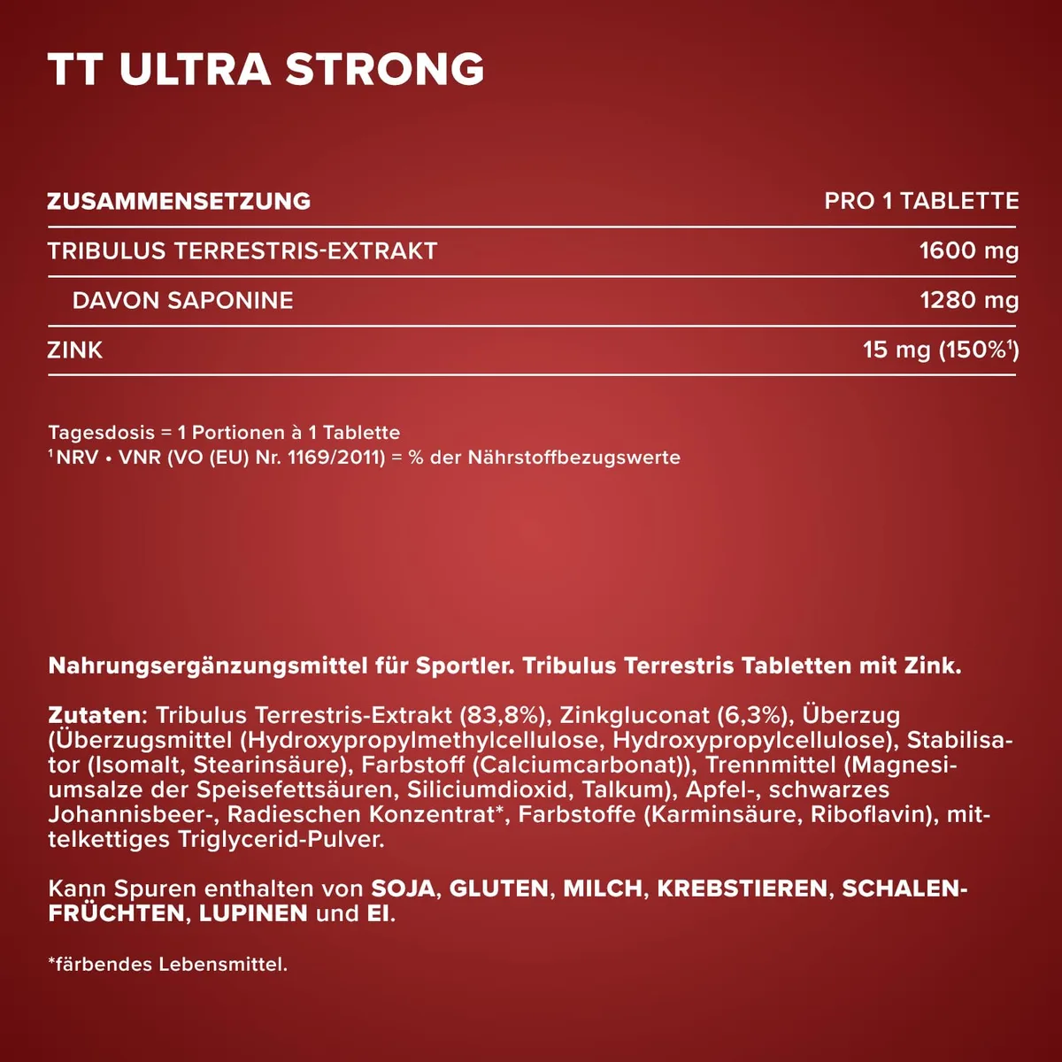 IronMaxx TT Ultra Strong Tribulus Terrestris - 90 Tabletten | 1600mg Tribulut Terrestris Extrakt pro Tablette | hochdosiert mit Zink – Bild 4
