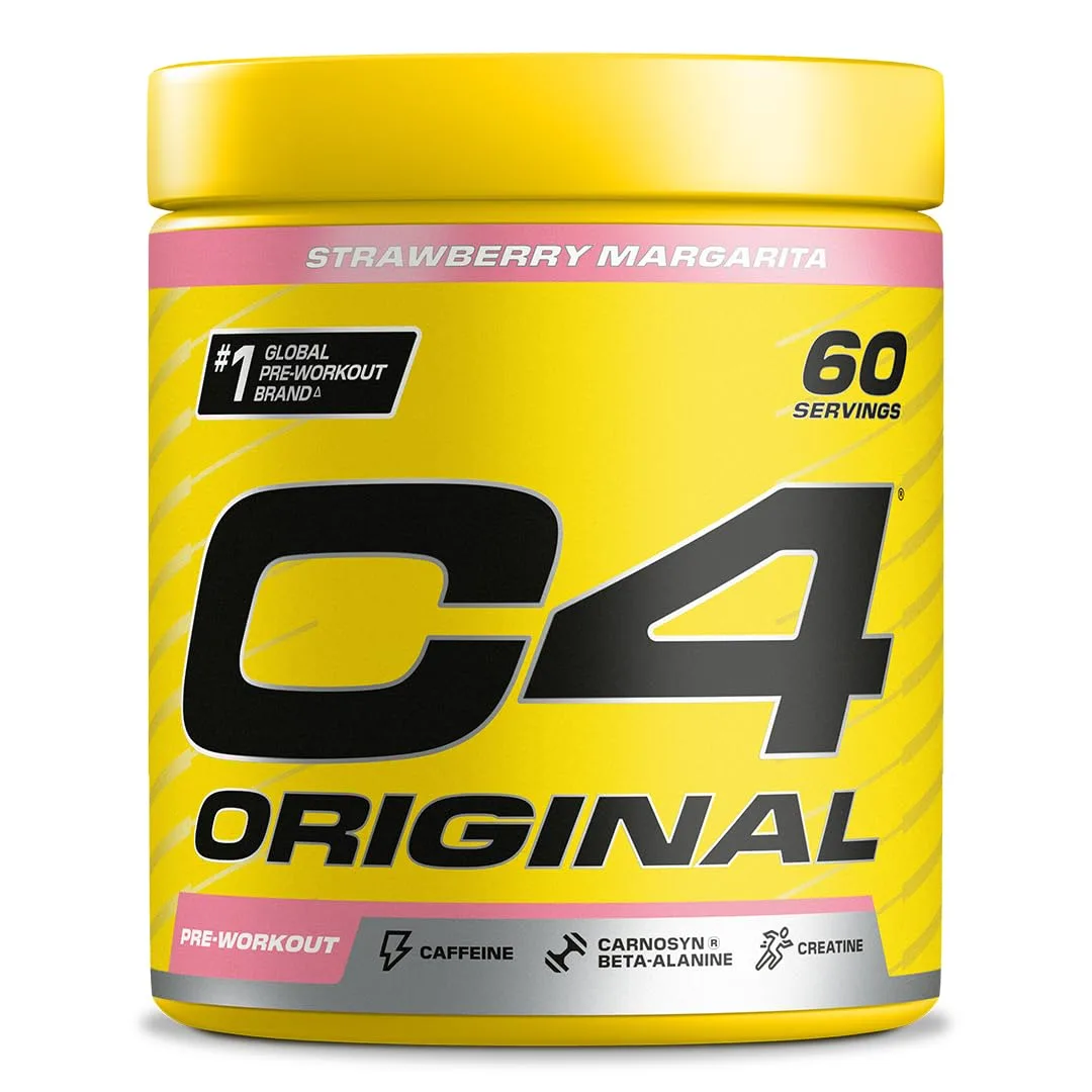 C4 Original - Pre-Workout-Booster - Getränkepulver für Energy Drink | 150 mg Koffein + Beta-Alanin + Kreatin-Monohydrat (Erdbeer-Margarita, 60 Portionen)