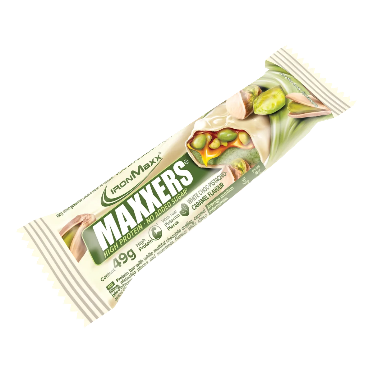 Maxxers (49g) - White Choc Pistachio Caramel