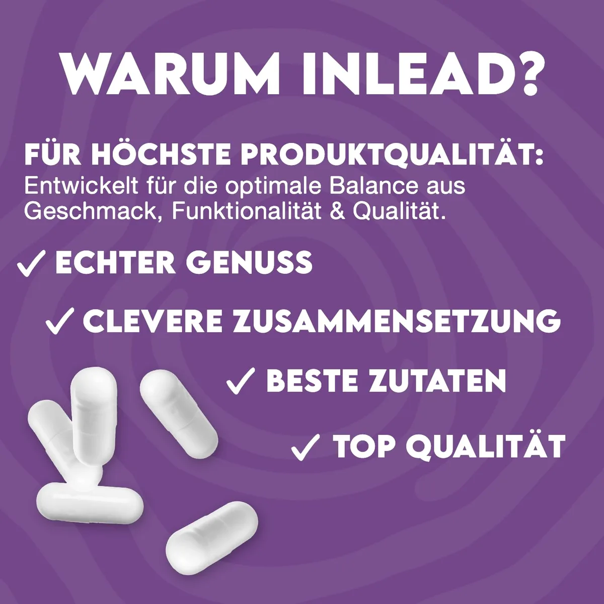INLEAD - L-Tryptophan Caps | Essentielle Aminosäure für bewusste Ernährung & aktiven Alltag | 500mg pro Kapsel | Vegane Kapseln - 120 Kapseln – Bild 4