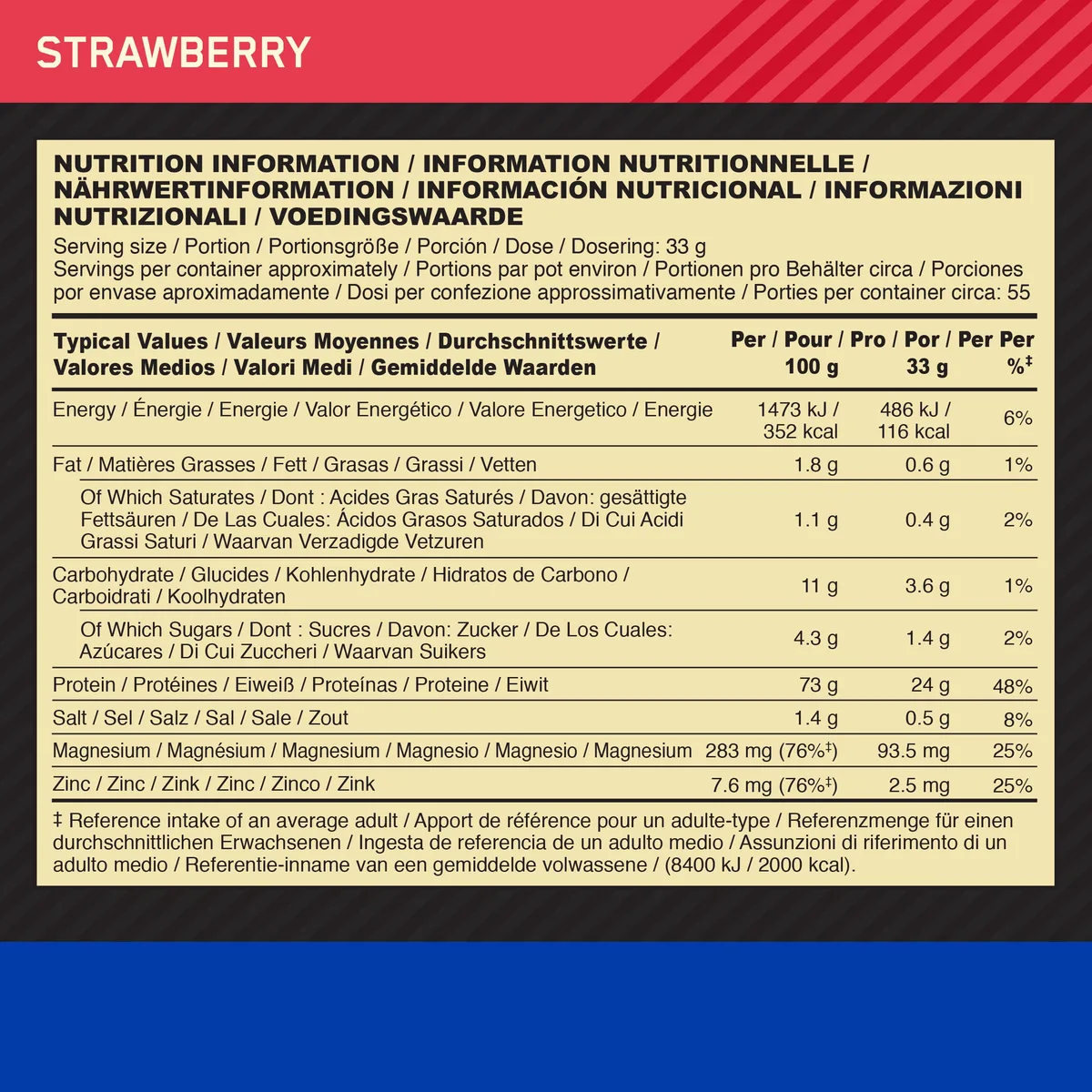 100% Casein Gold Standard (1820g) Creamy Vanilla – Bild 3