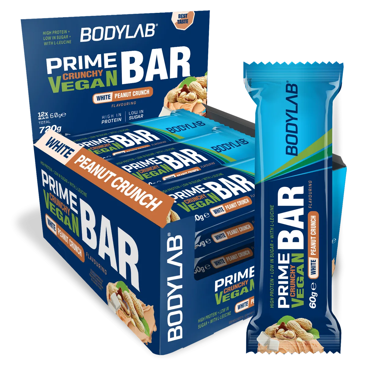 Prime Crunchy Vegan Bar (12x60g) White Peanut Crunch – Bild 5