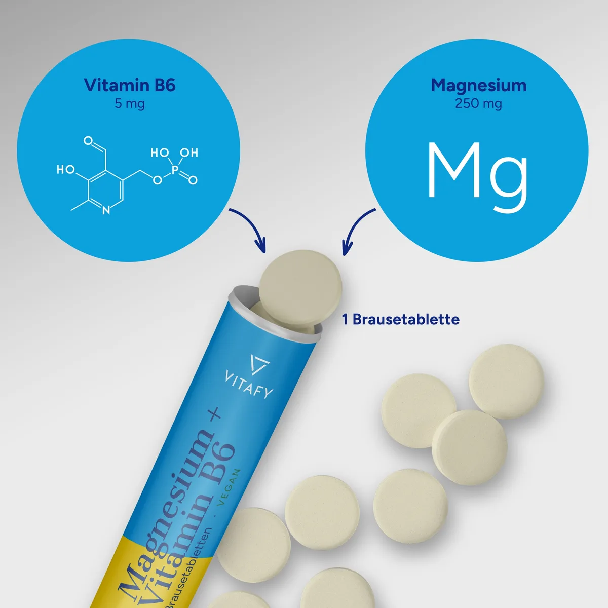 Magnesium + Vitamin B6 - Zitrone (20 Brausetabletten) - 6er Pack – Bild 5