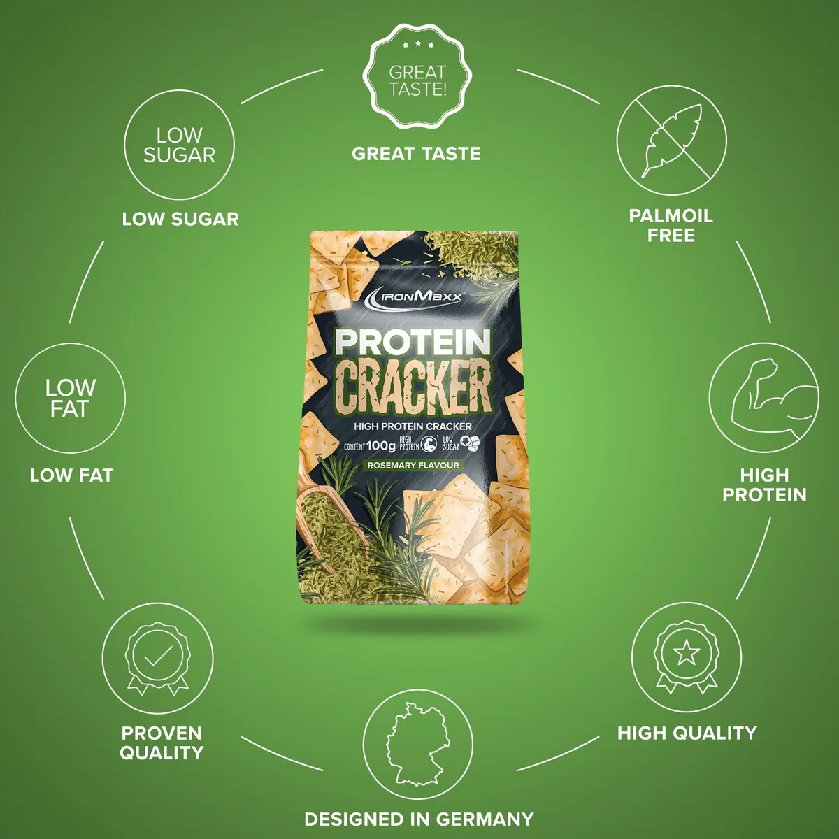 Protein Cracker (100g) - Rosemary – Bild 5