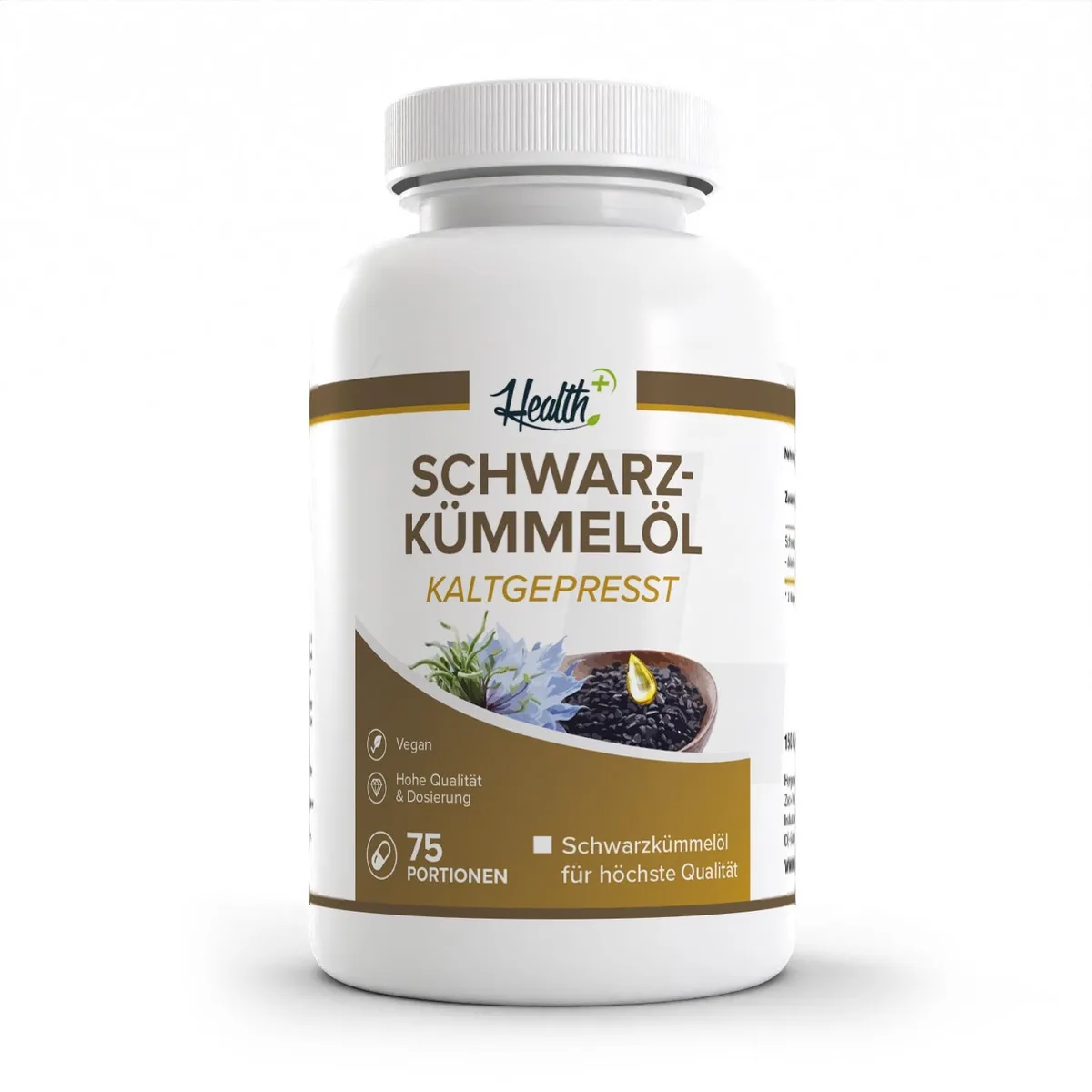 HEALTH+ SCHWARZKÜMMELÖL, 150 KAPSELN