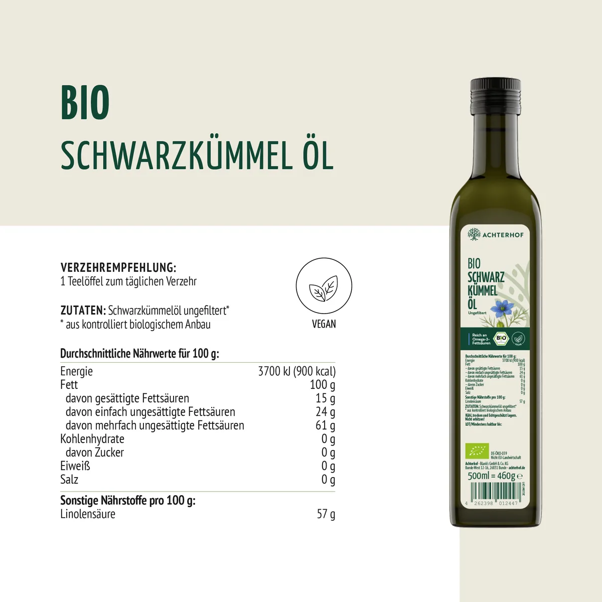 Bio Schwarzkümmelöl (500ml) – Bild 6