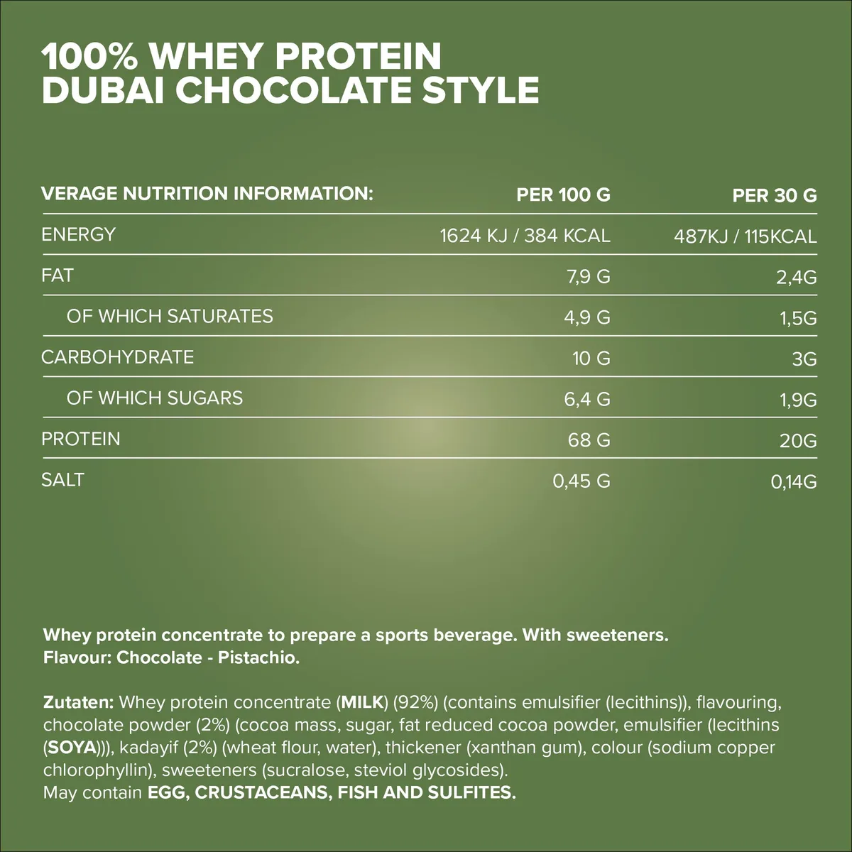 100% Whey Protein (30g) - Dubai Chocolate Style – Bild 5