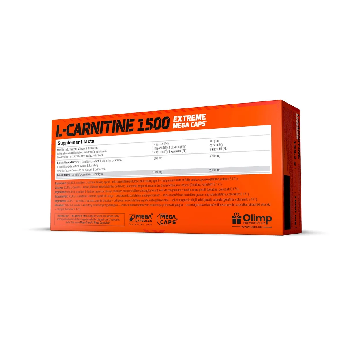 Olimp L-Carnitine 1500 Extreme Mega Caps 2 x 120 Kapseln – Bild 3