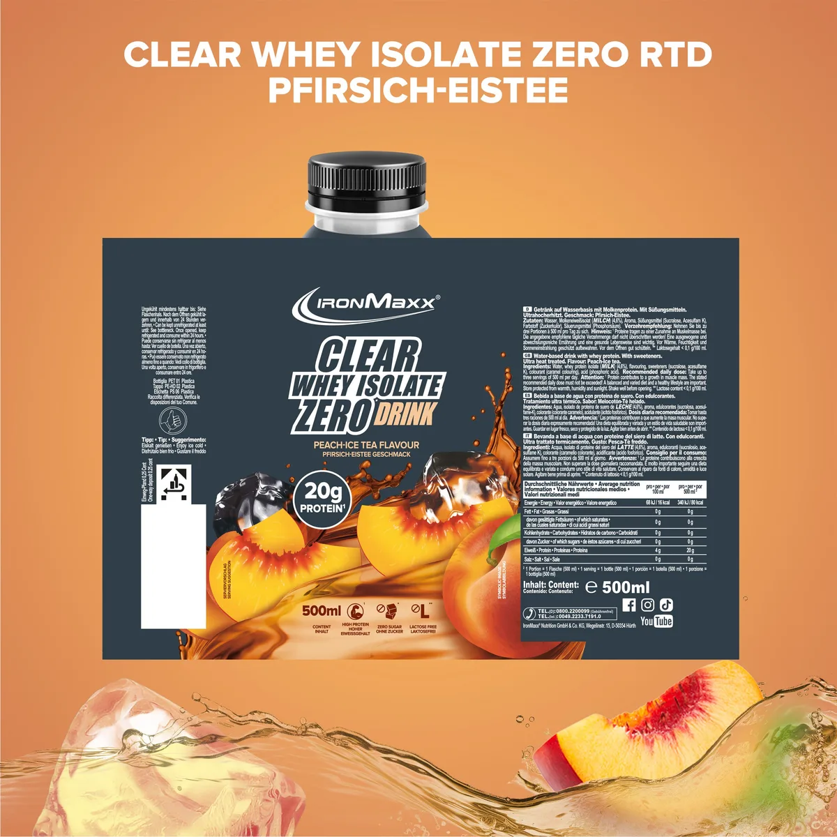 Clear Whey Isolate RTD (500ml) - Pfirsich Eistee – Bild 4