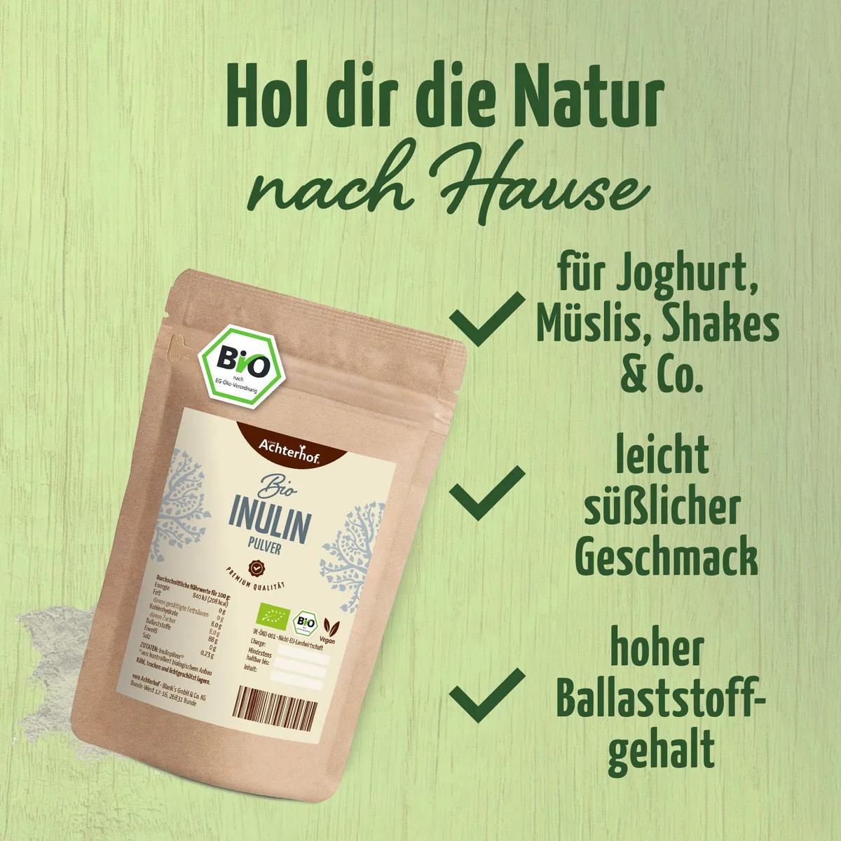 Agaven Inulin Pulver Bio (250g) – Bild 3