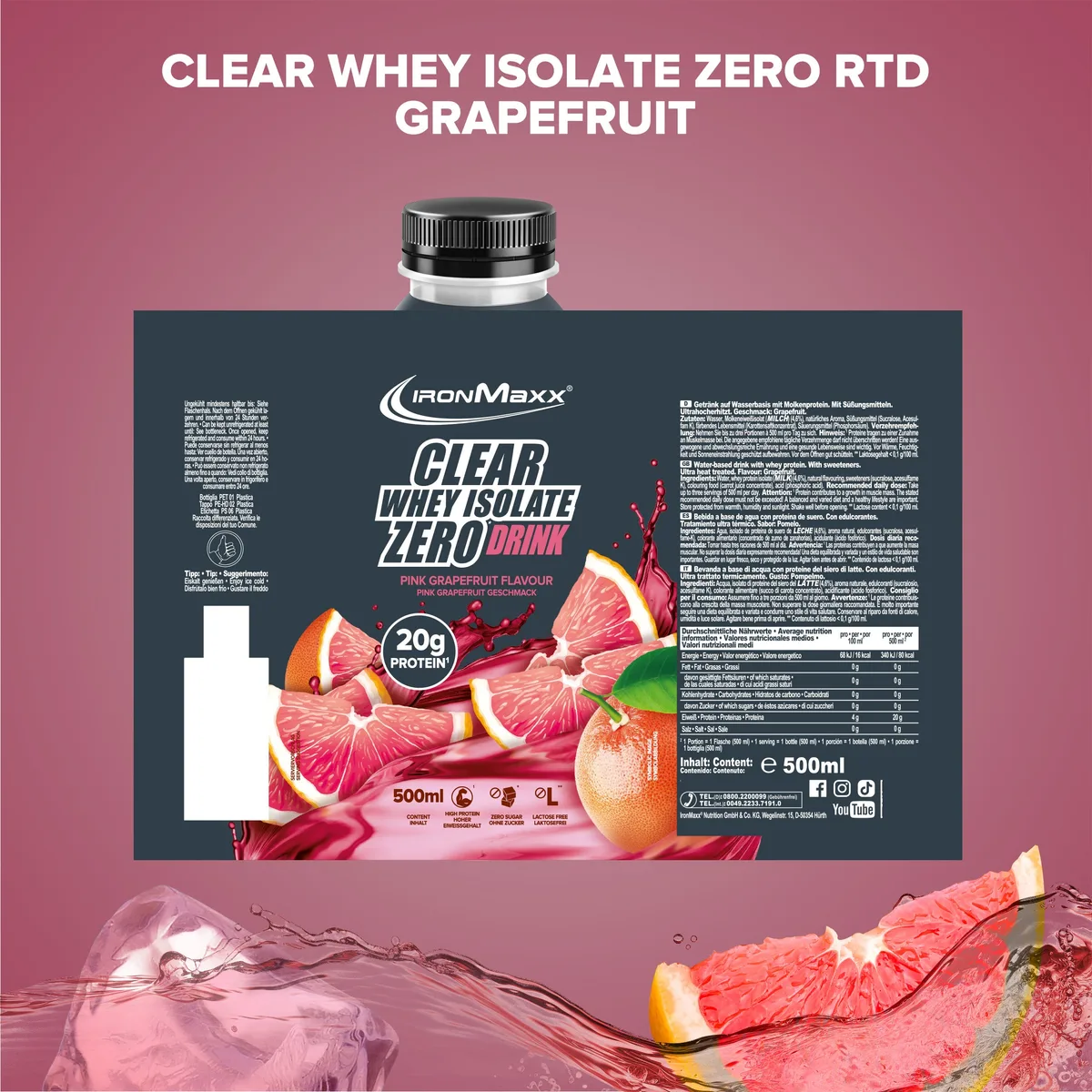 Clear Whey Isolate RTD (500ml) - Grapefruit – Bild 5