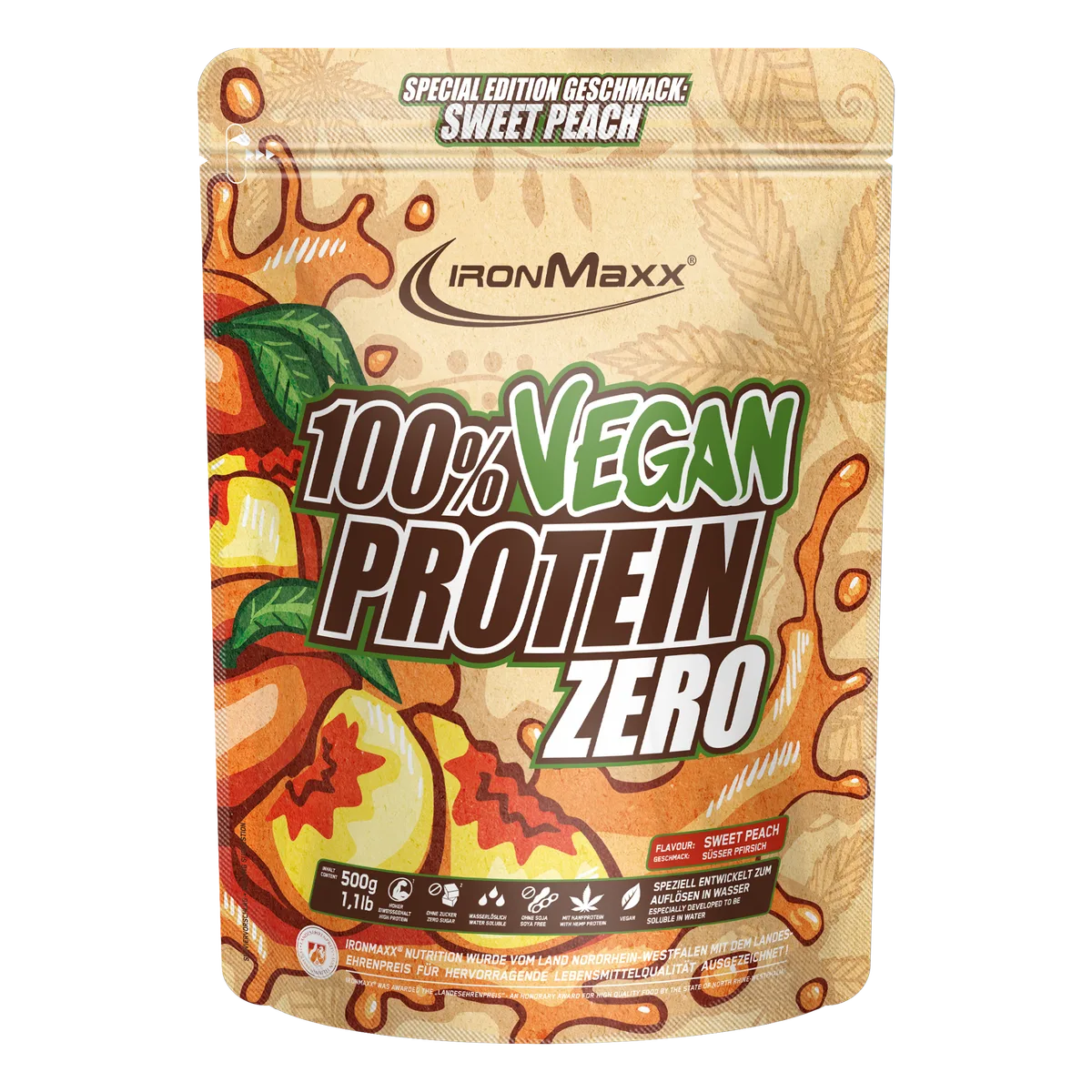 100% Vegan Protein Zero (500g) - Sweet Peach
