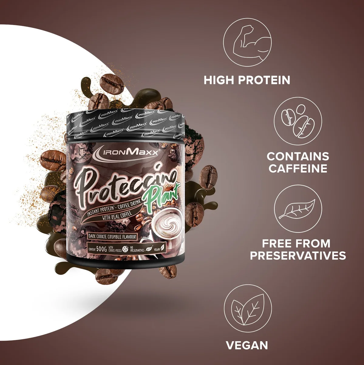 Proteccino Plant (500g) - Dark Cookie Crumble – Bild 7