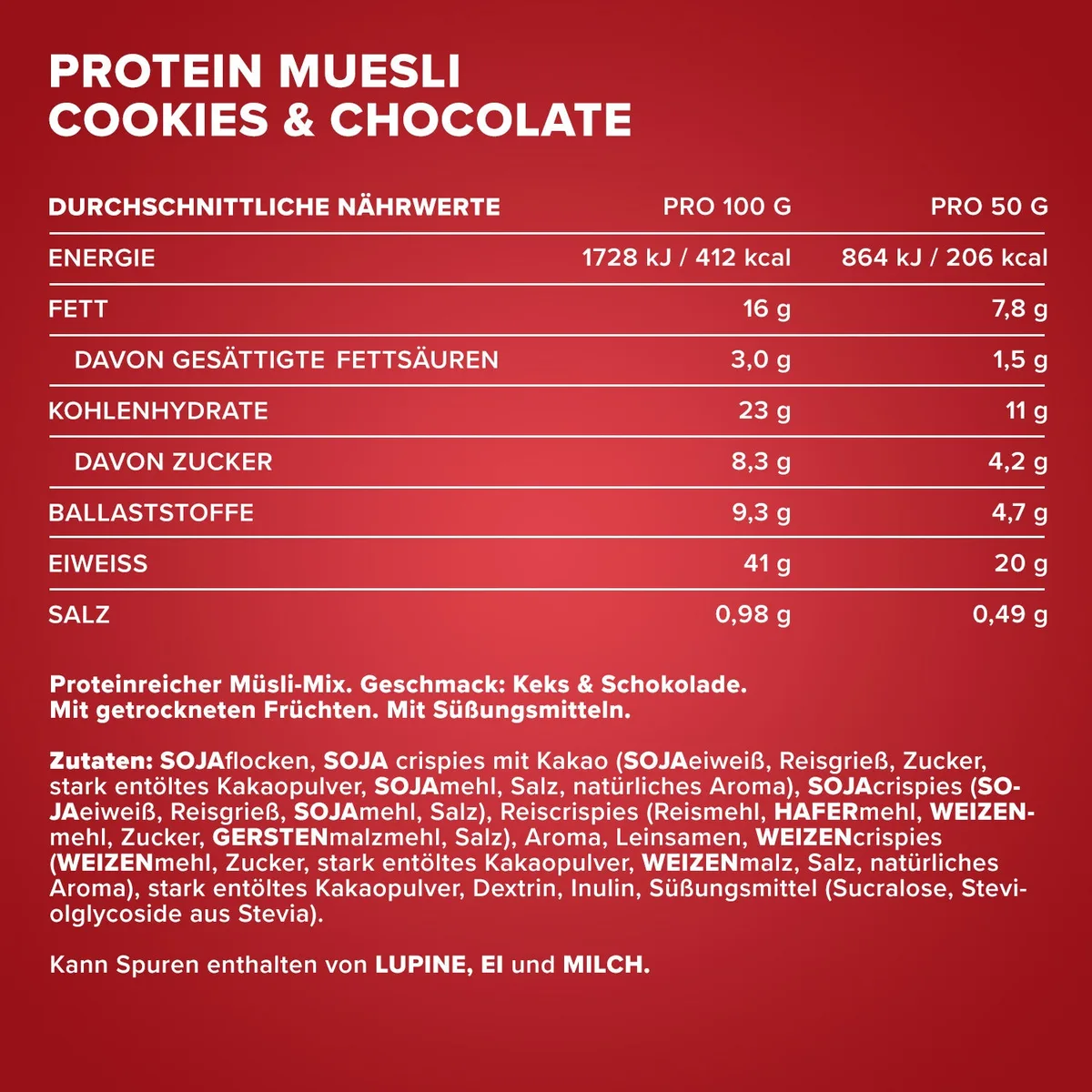 Protein Müsli (2000g) - Cookies & Chocolate – Bild 4