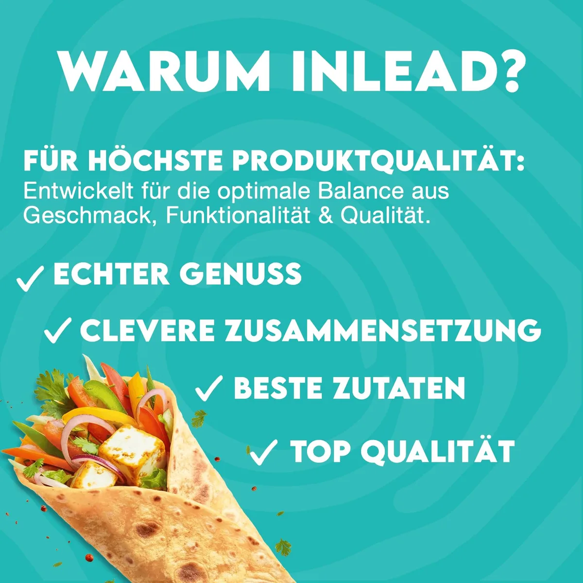 INLEAD - High Protein Wraps | Proteinreiche Tortillas | 6 Eiweißreiche Weizentortillas mit 21g Eiweiß pro 100g & weniger Kohlenhydraten - 6x 62g (372g) – Bild 6