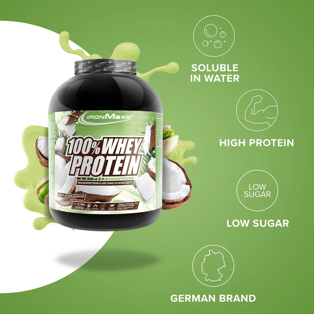 100% Whey Protein (2350g) - Pistazie-Kokos – Bild 7