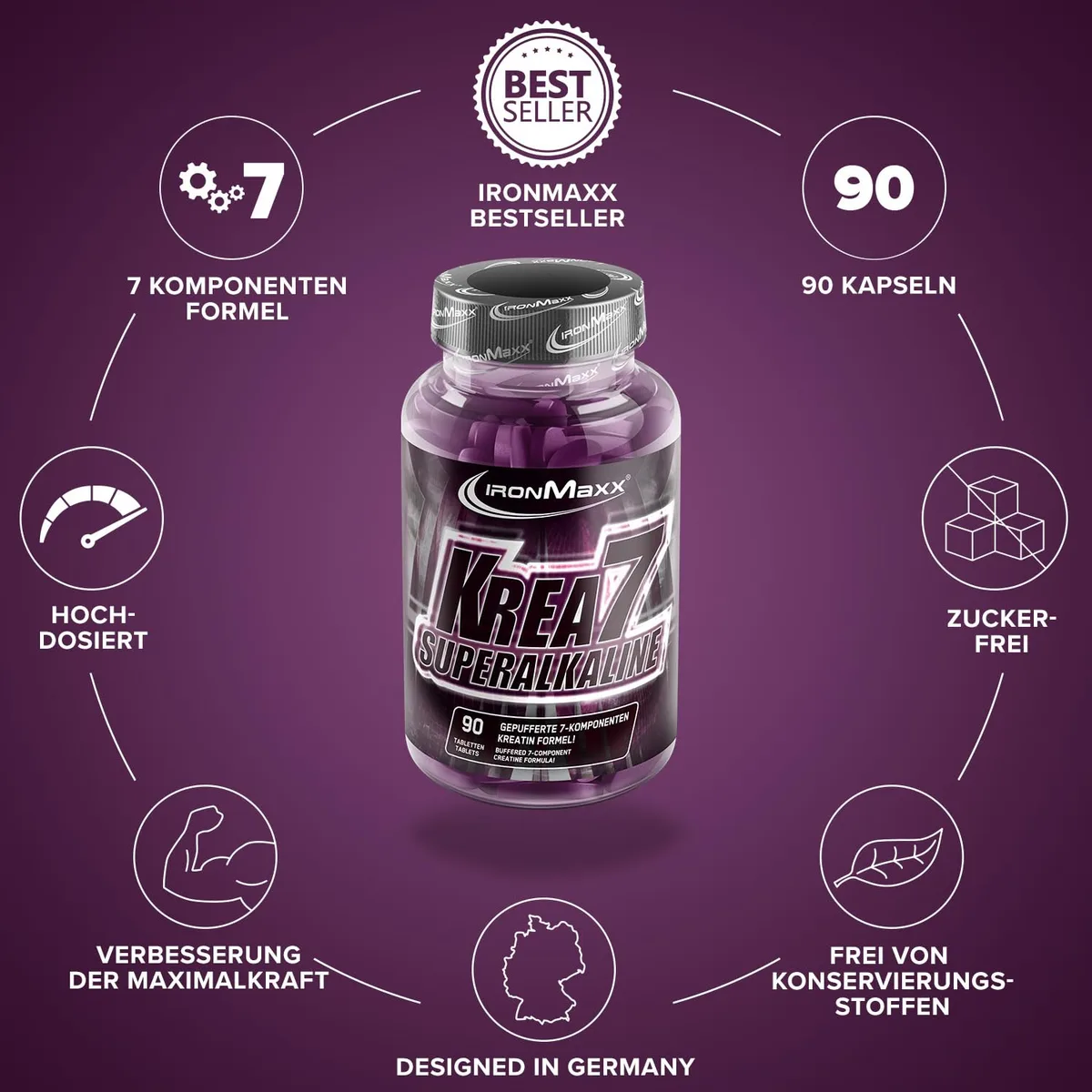 IronMaxx Krea7 Superalkaline 90 Tabletten – Bild 5