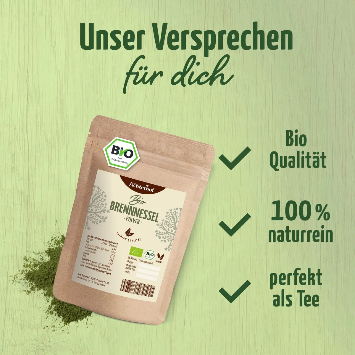 Brennnessel Pulver Bio (250g) – Bild 3