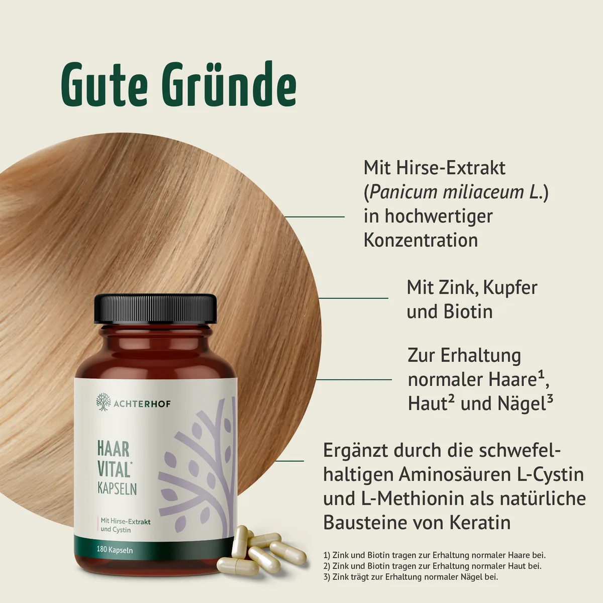 Haar Vital Kapseln (180 Kapseln) – Bild 2